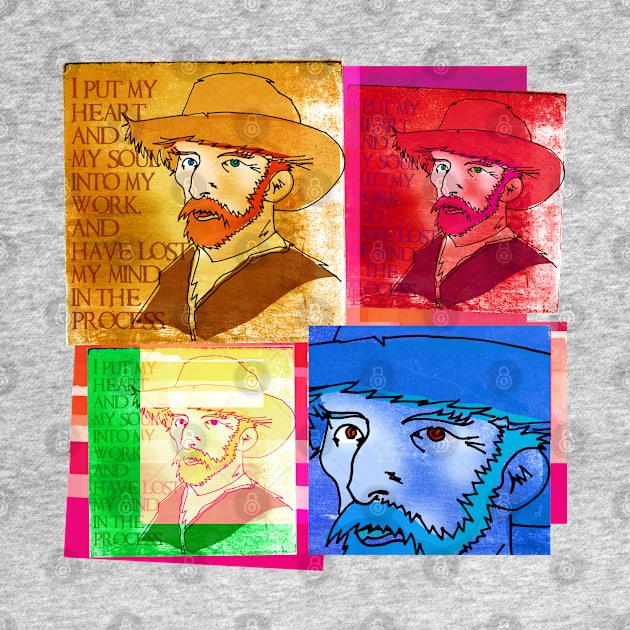 VINCENT VAN GOGH COLLAGE, DUTCH POST-IMPRESSIONIST ARTIST by CliffordHayes